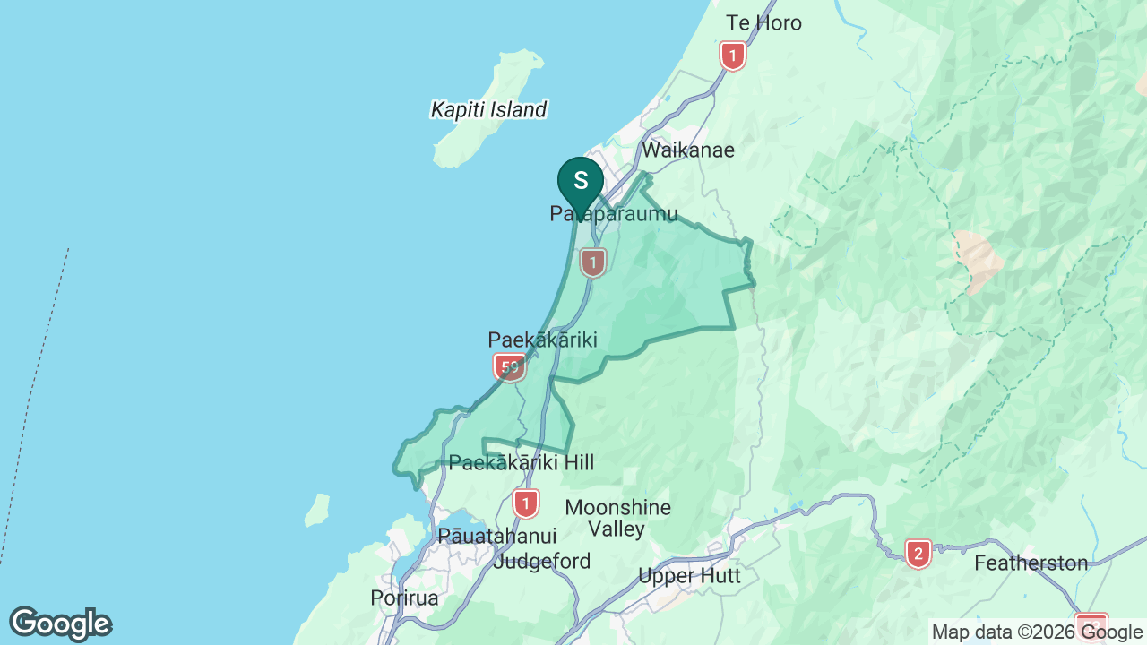 Kāpiti College static school zone map