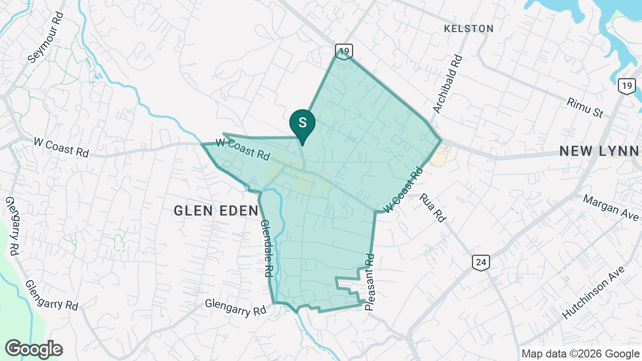 Glen Eden School static school zone map