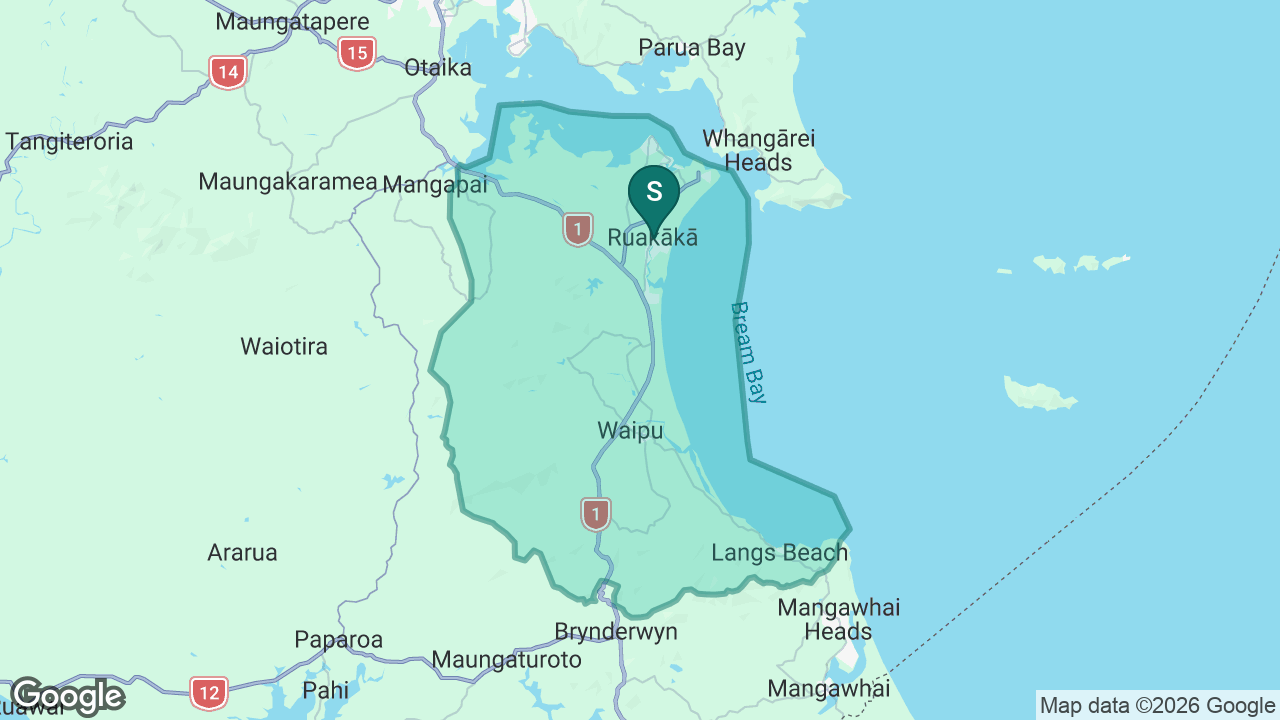 Bream Bay College static school zone map