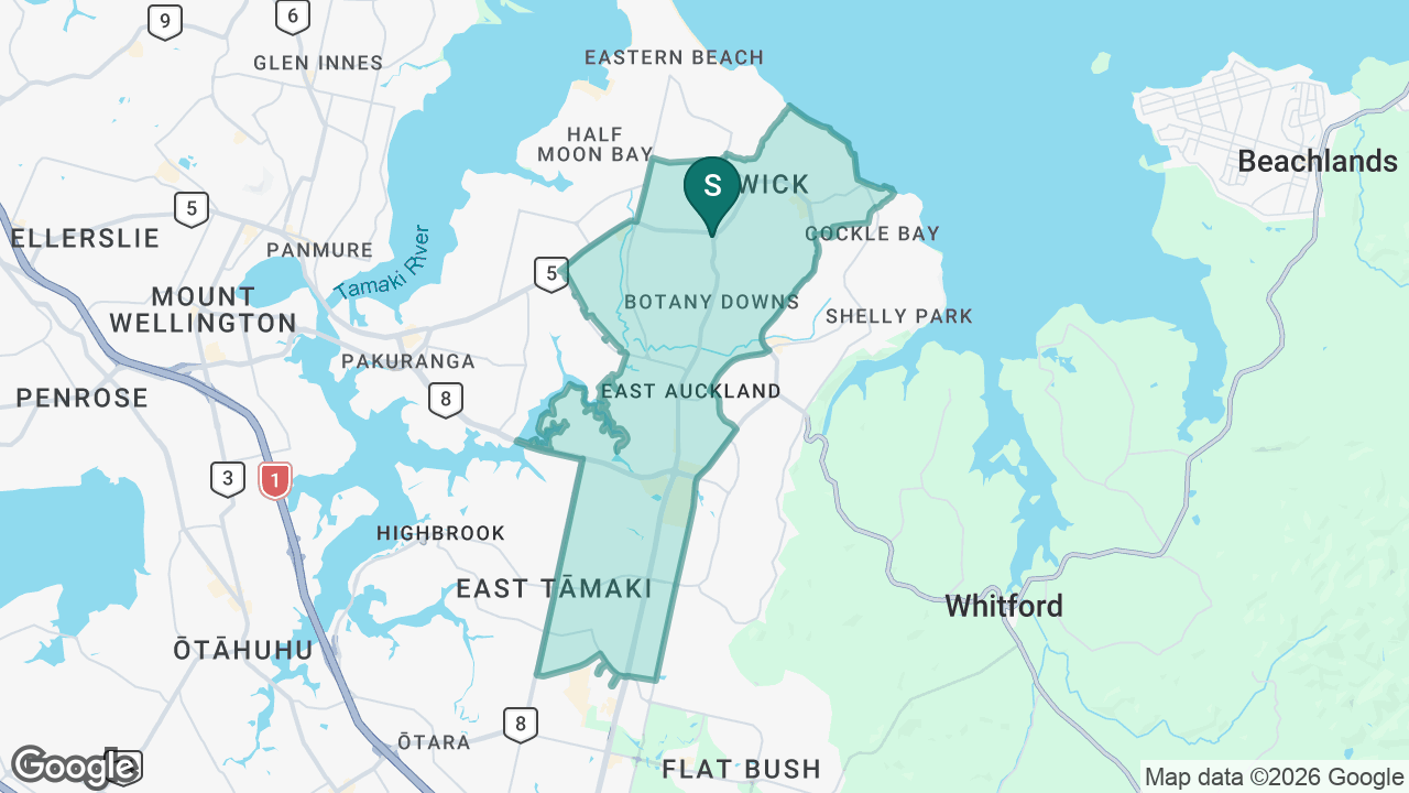 Howick Intermediate static school zone map