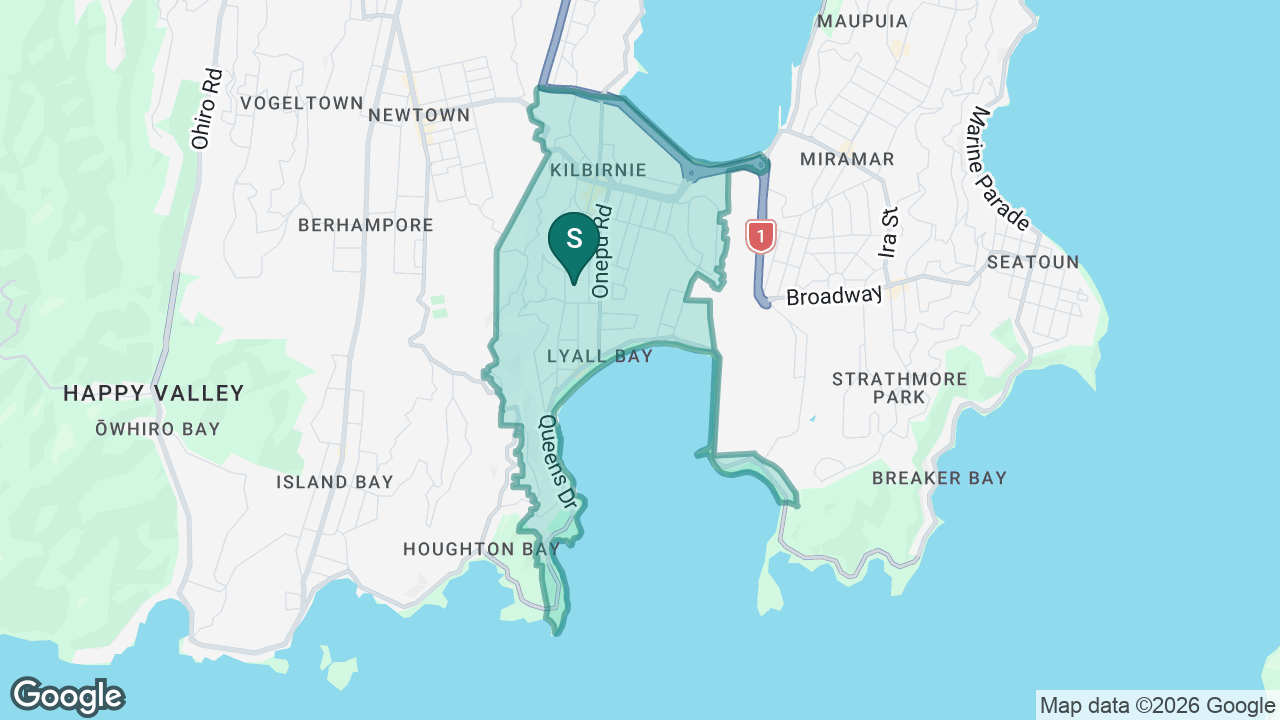 Lyall Bay School static school zone map