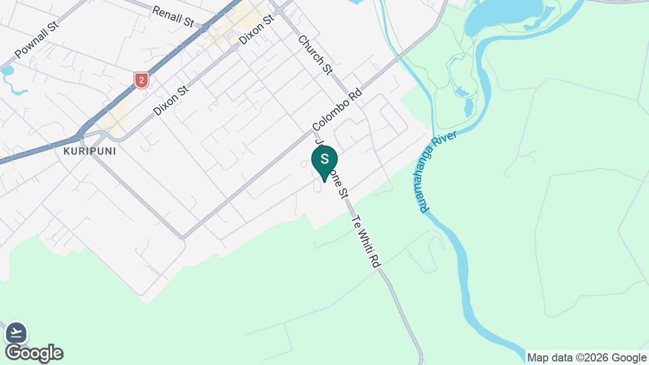 Puawānanga Wairarapa Young Parents static school zone map