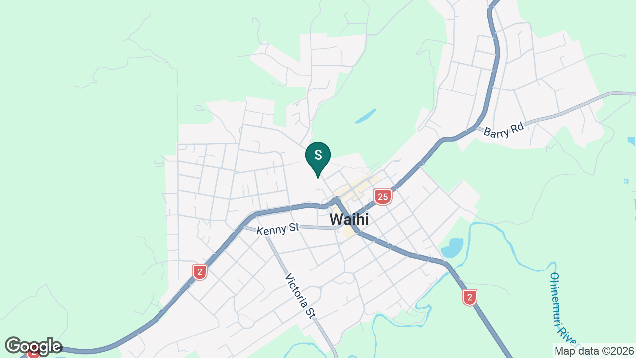 Waihi Central School static school zone map