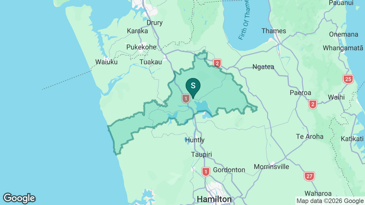 Te Kauwhata College static school zone map