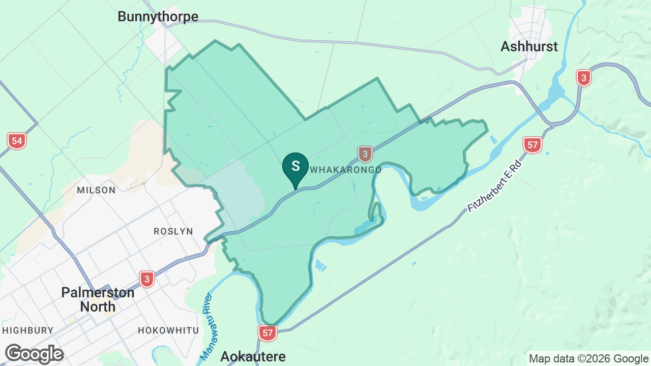 Whakarongo School static school zone map