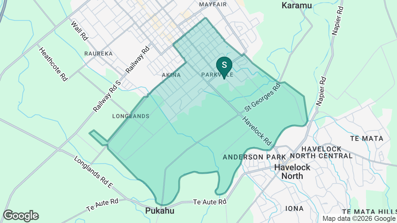 Parkvale School static school zone map