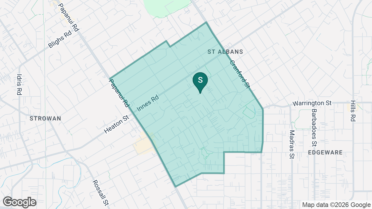 St Albans Catholic School (Christchurch) static school zone map