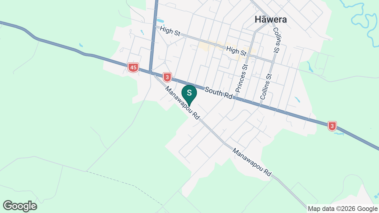 Hāwera Christian School static school zone map