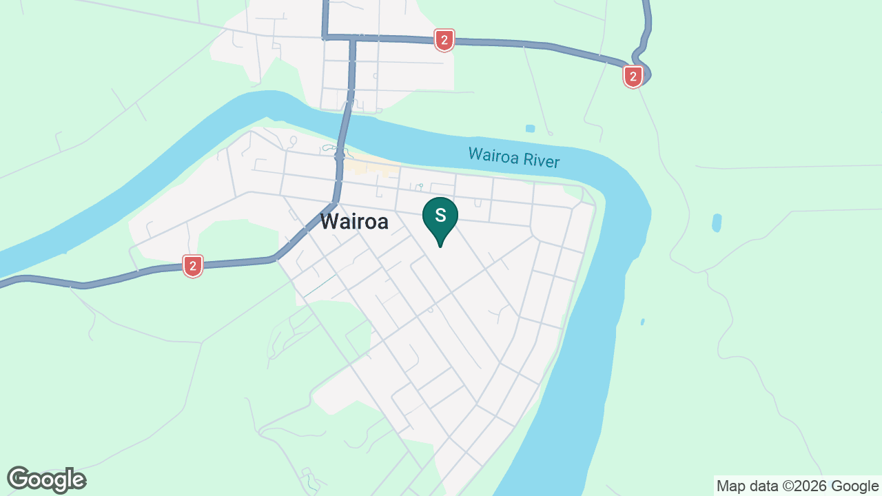 Wairoa Primary School static school zone map