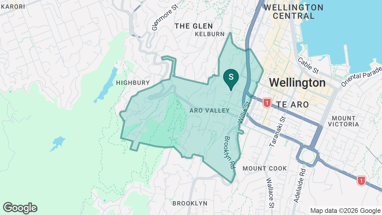 Te Aro School static school zone map