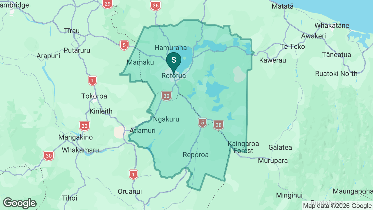 Rotorua Boys' High School static school zone map