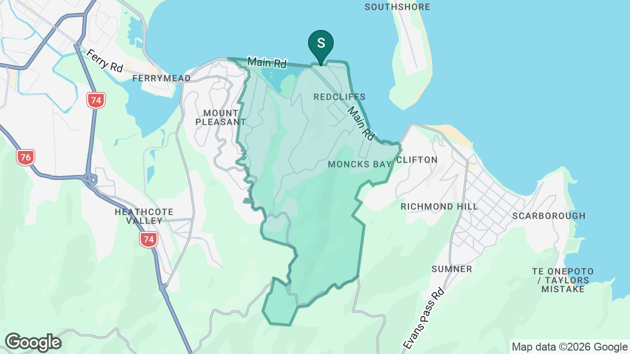 Te Raekura Redcliffs School static school zone map
