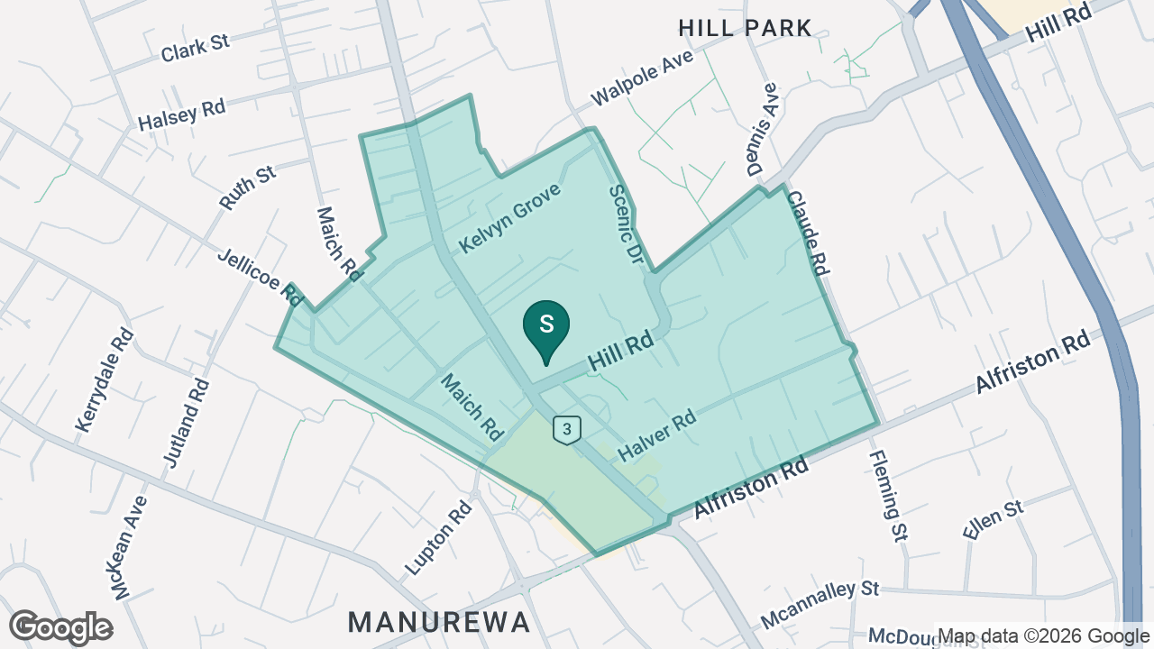 Manurewa Central School static school zone map