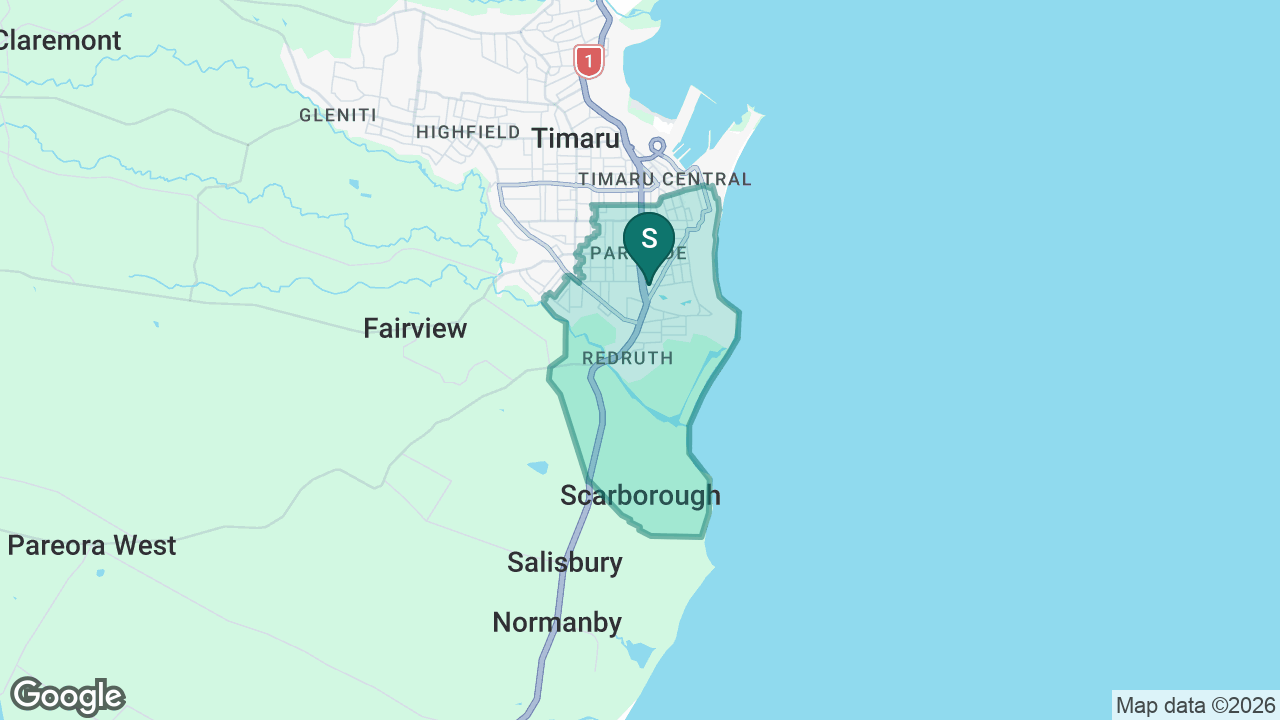 Timaru South School static school zone map