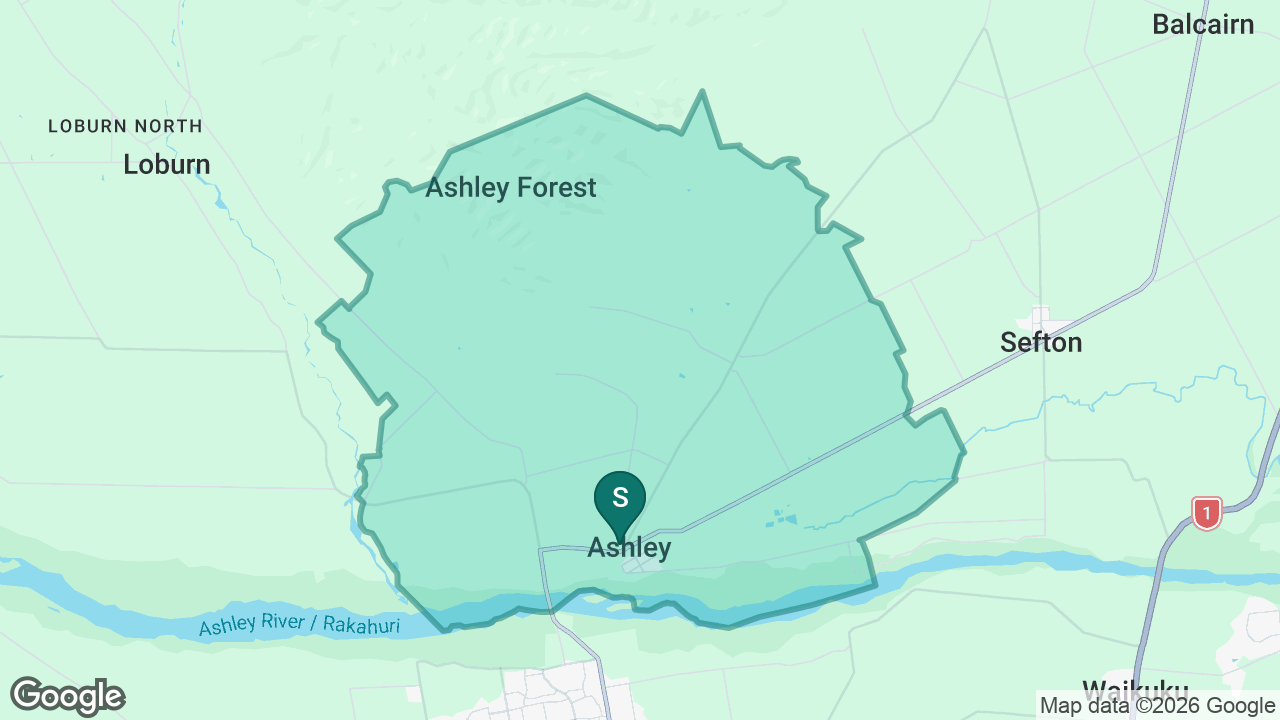 Ashley Rakahuri School static school zone map