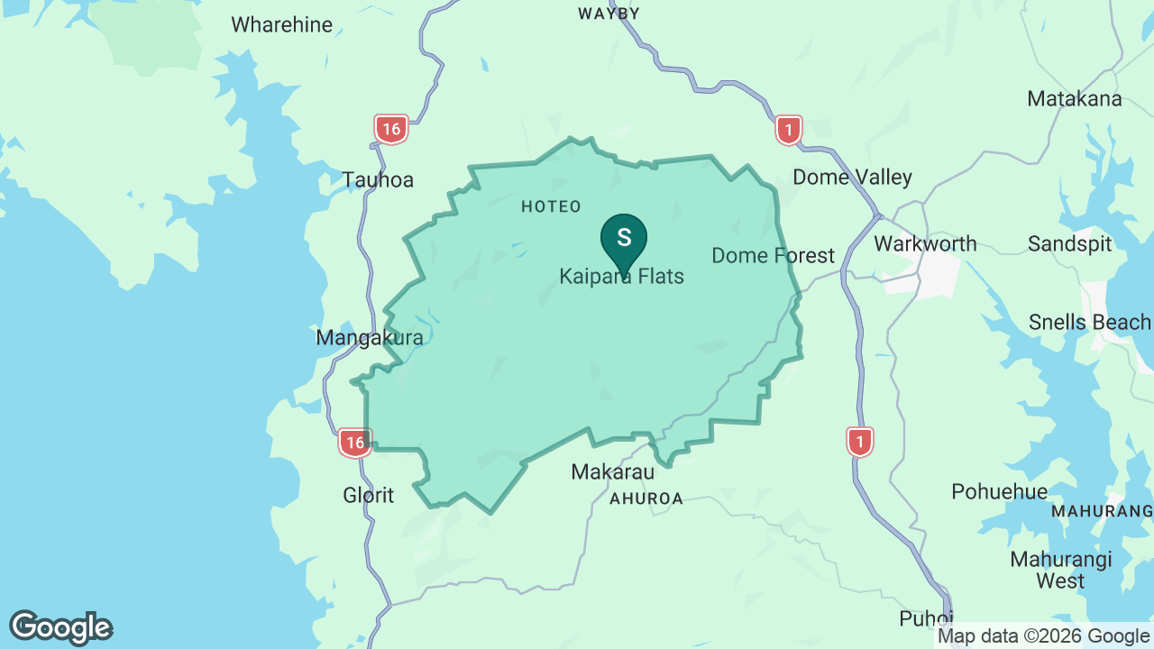 Kaipara Flats School static school zone map