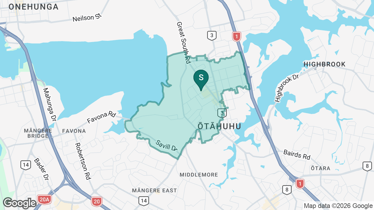 Otahuhu School static school zone map