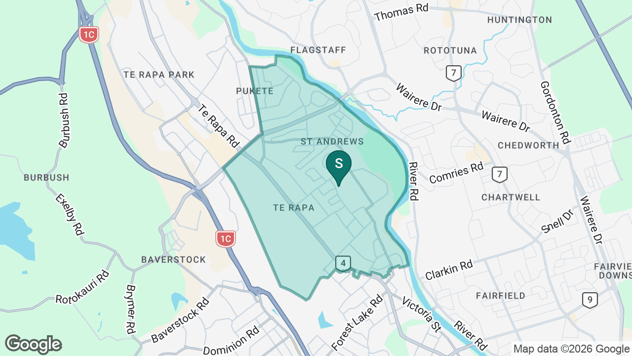 St Andrews Middle School static school zone map