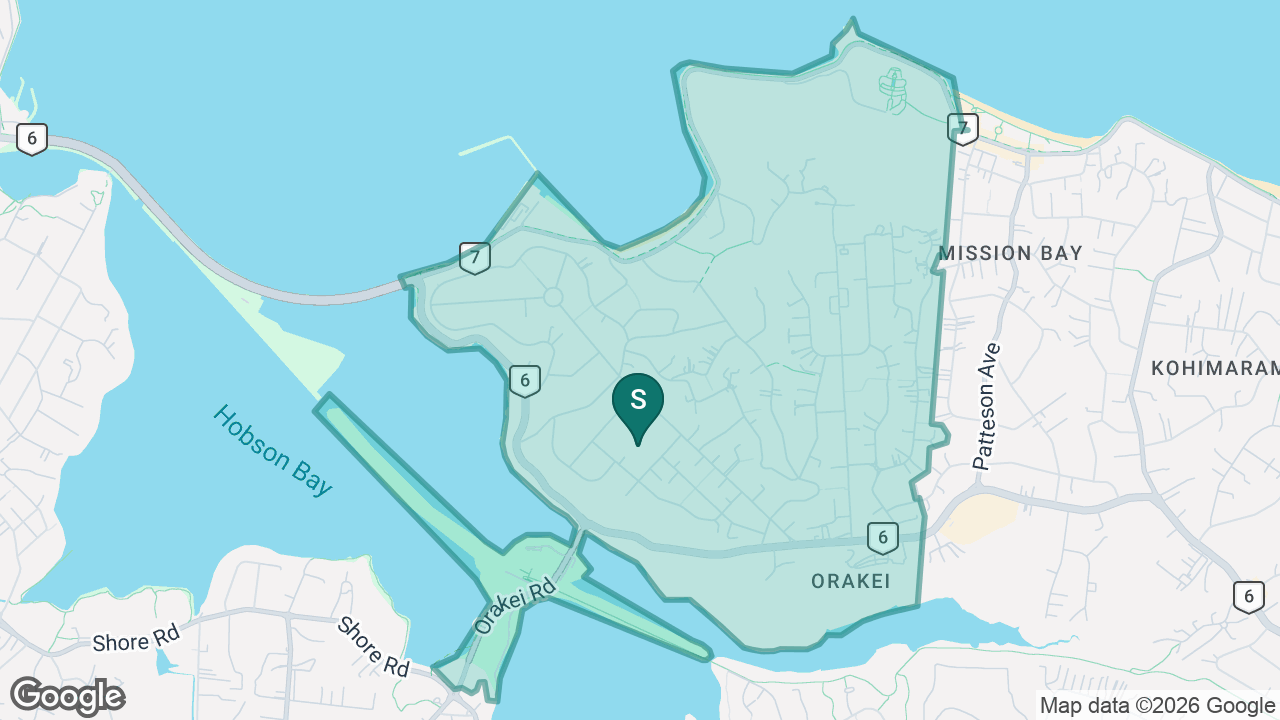 Orakei School static school zone map