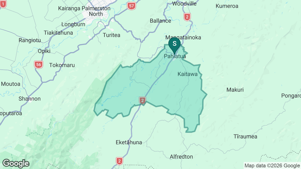Pahiatua School static school zone map