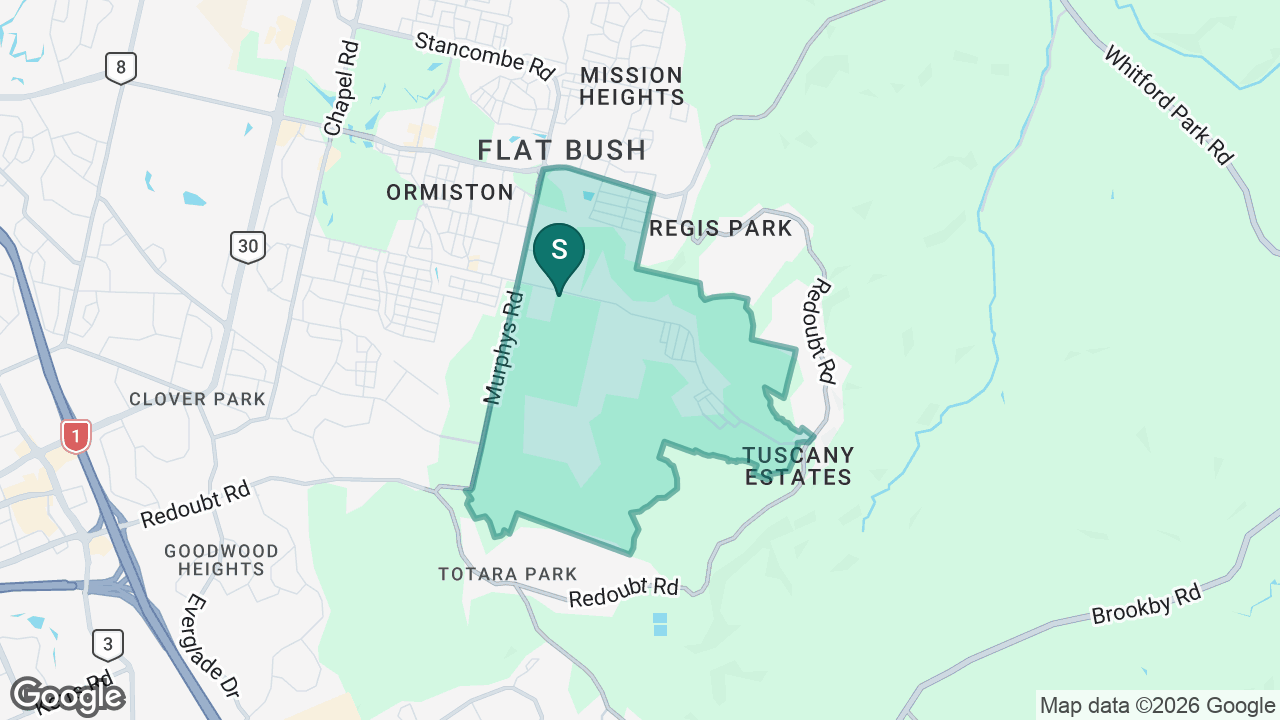 Te Uho O Te Nikau Primary School static school zone map