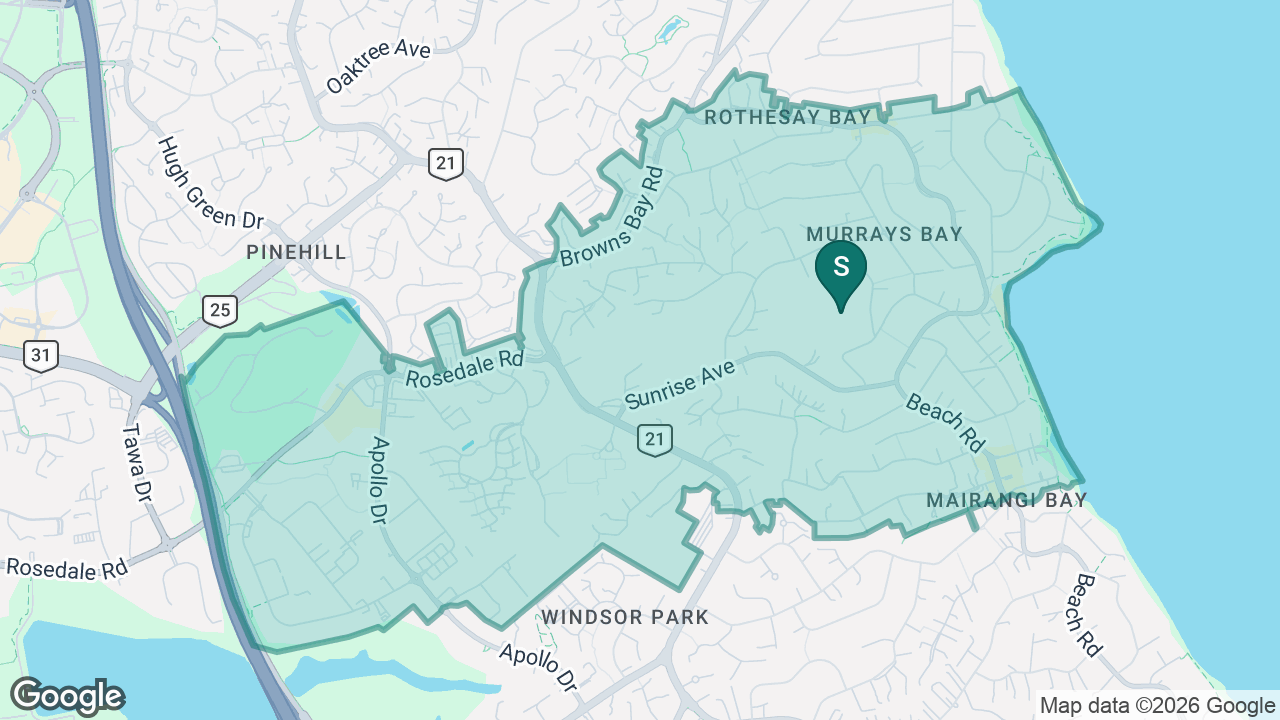 Murrays Bay School static school zone map
