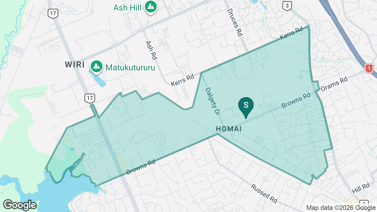 Homai School static school zone map