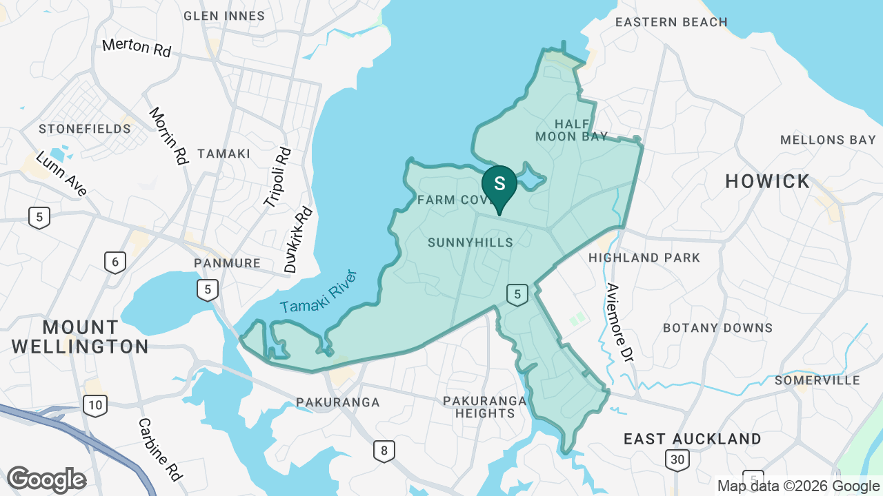 Farm Cove Intermediate static school zone map
