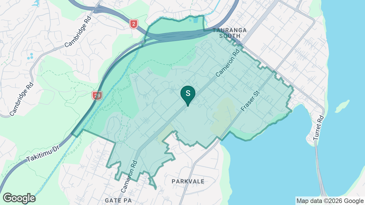 Gate Pa School static school zone map