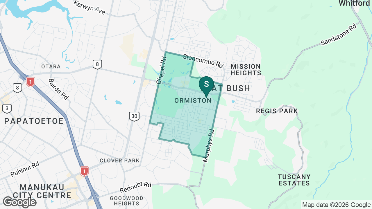 Ormiston Primary School static school zone map