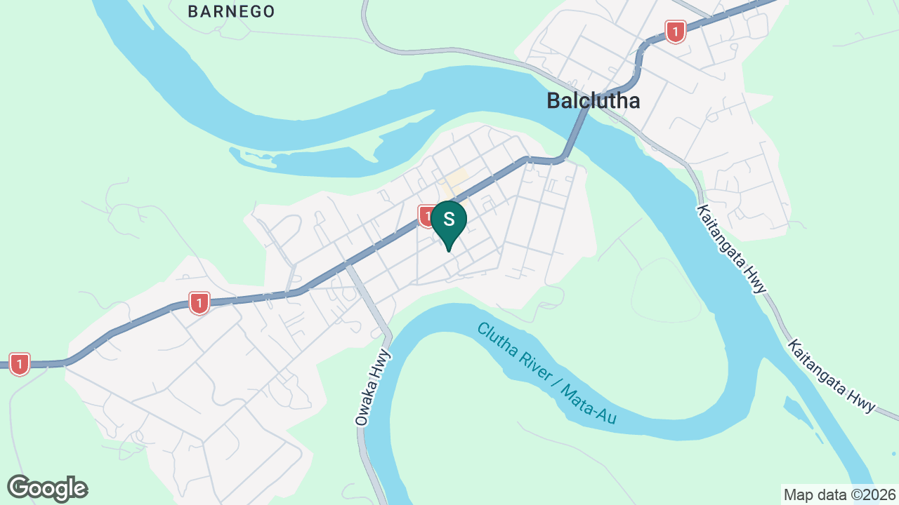 St Joseph's School (Balclutha) static school zone map