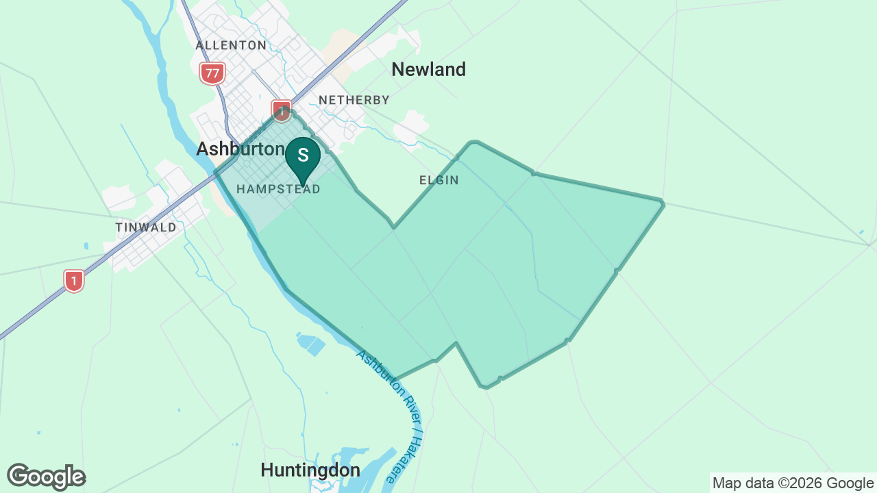 Hampstead School static school zone map