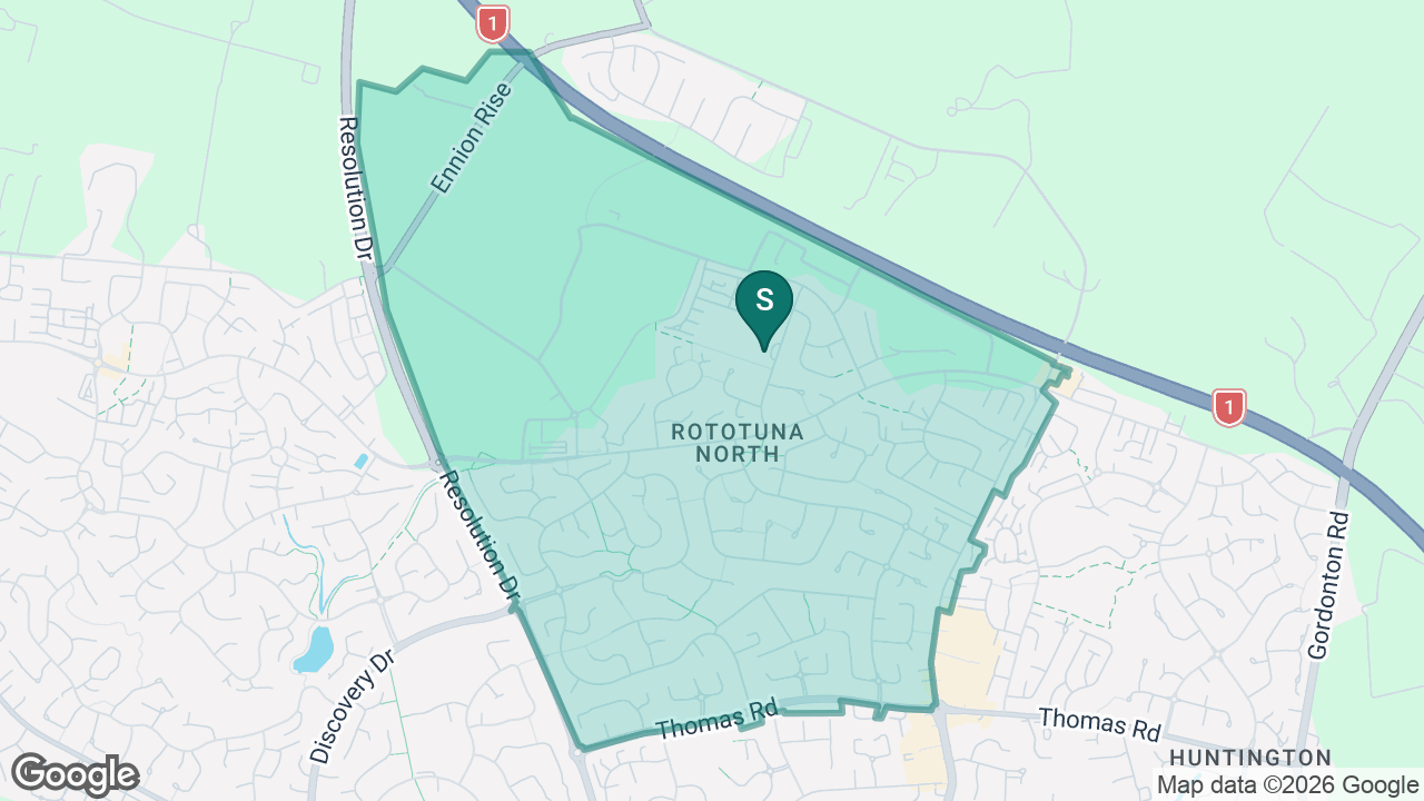 Te Totara Primary School static school zone map