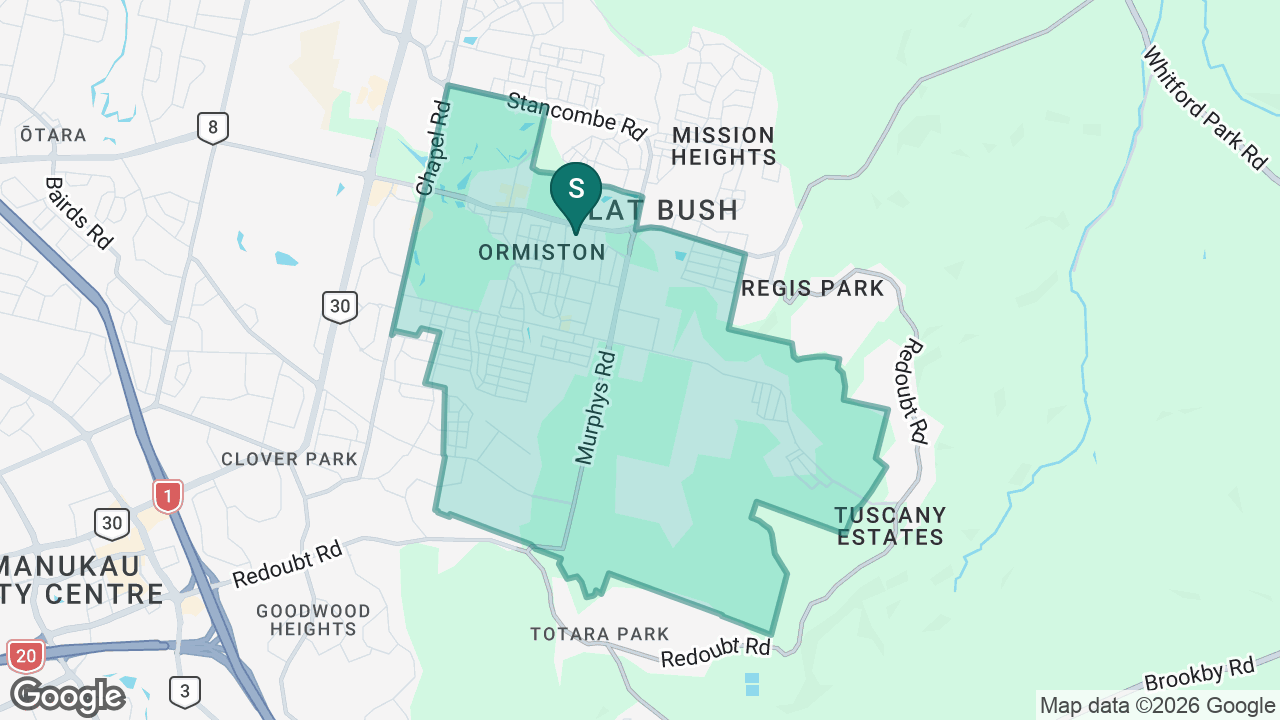 Ormiston Junior College static school zone map
