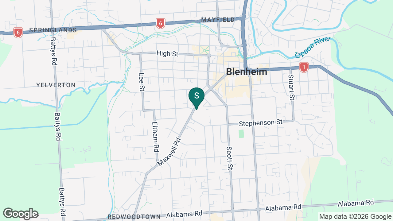 St Mary's School (Blenheim) static school zone map
