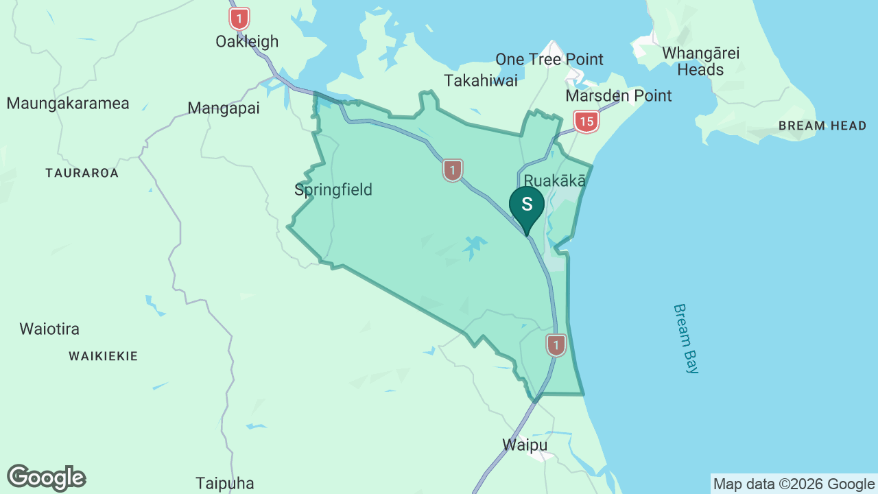 Ruakākā School static school zone map