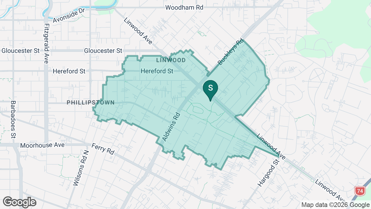 Te Huarahi Linwood Avenue School static school zone map