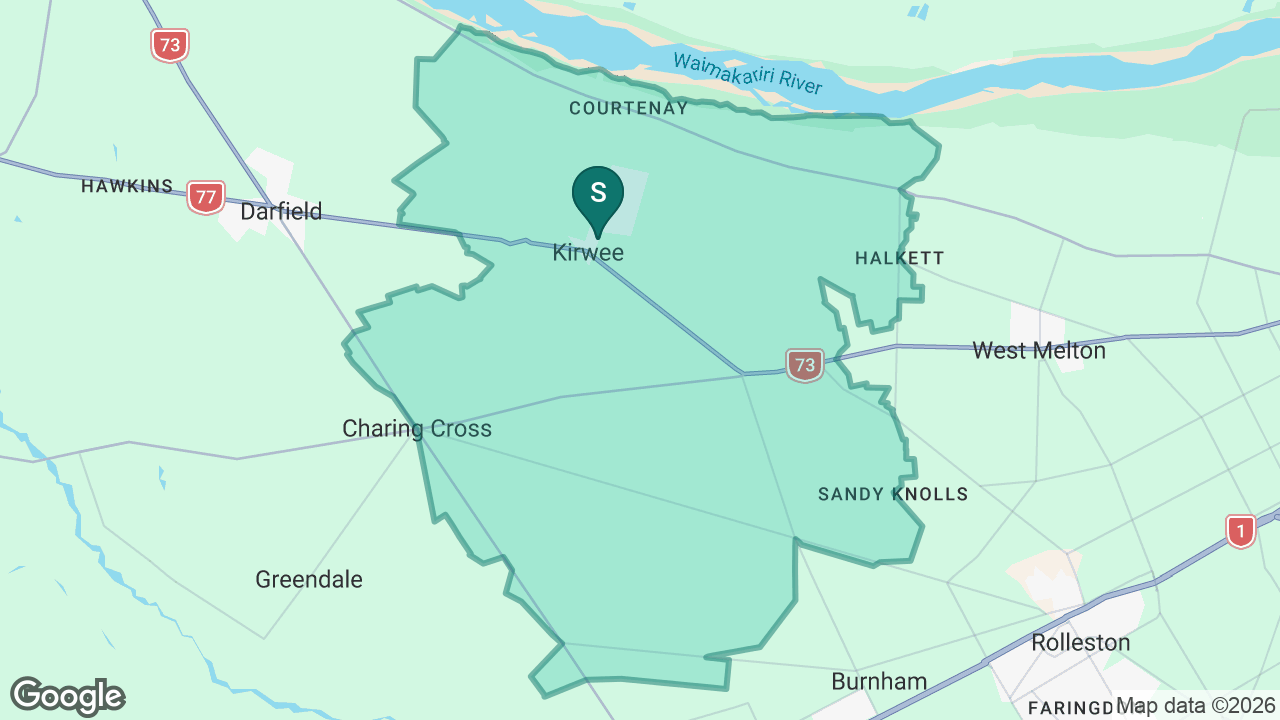 Kirwee Model School static school zone map