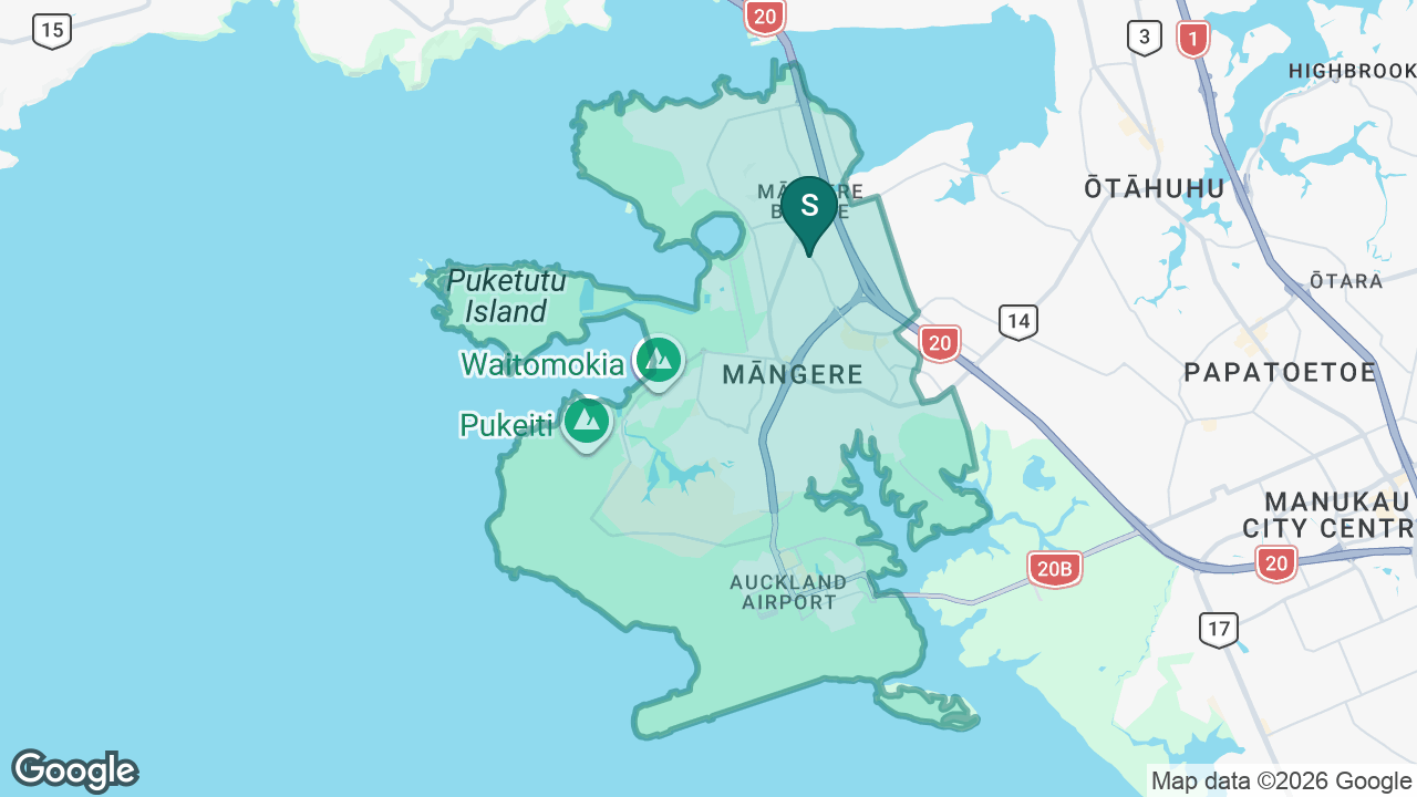 Mangere College static school zone map