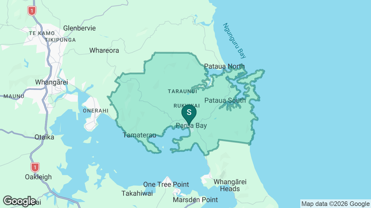 Parua Bay School static school zone map