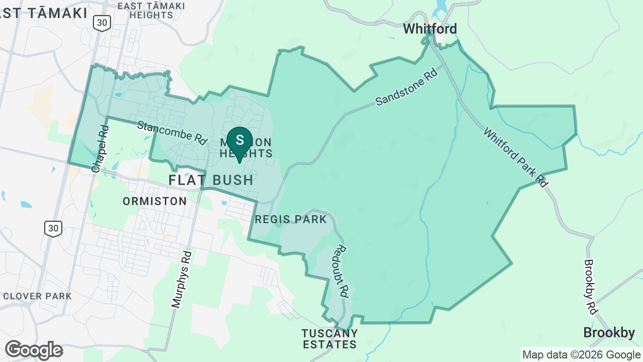 Mission Heights Junior College static school zone map