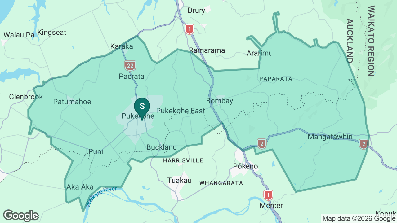 Pukekohe High School static school zone map