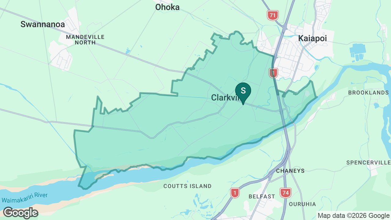 Clarkville Te Kura ki Waimātao static school zone map