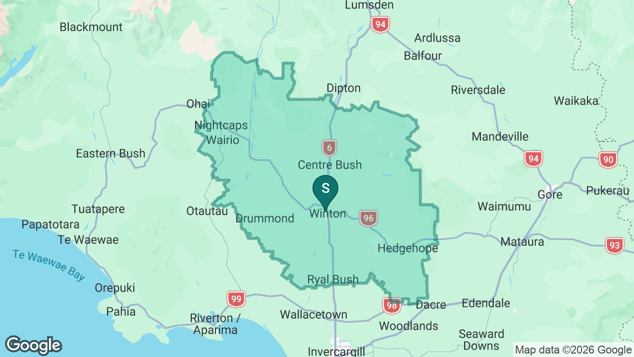 Central Southland College static school zone map
