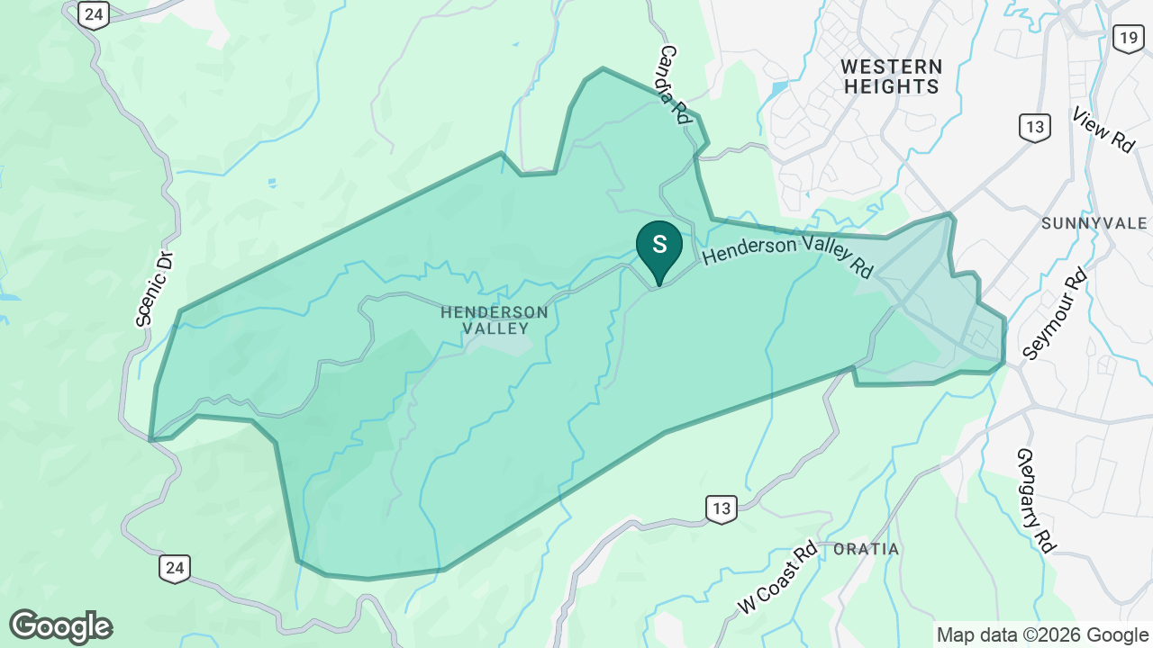 Henderson Valley School static school zone map