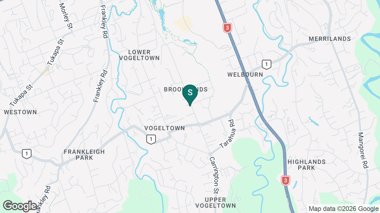 St Pius X School (New Plymouth) static school zone map