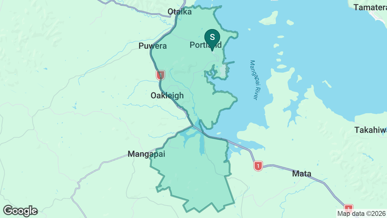 Portland School Te Kura o Tikorangi static school zone map