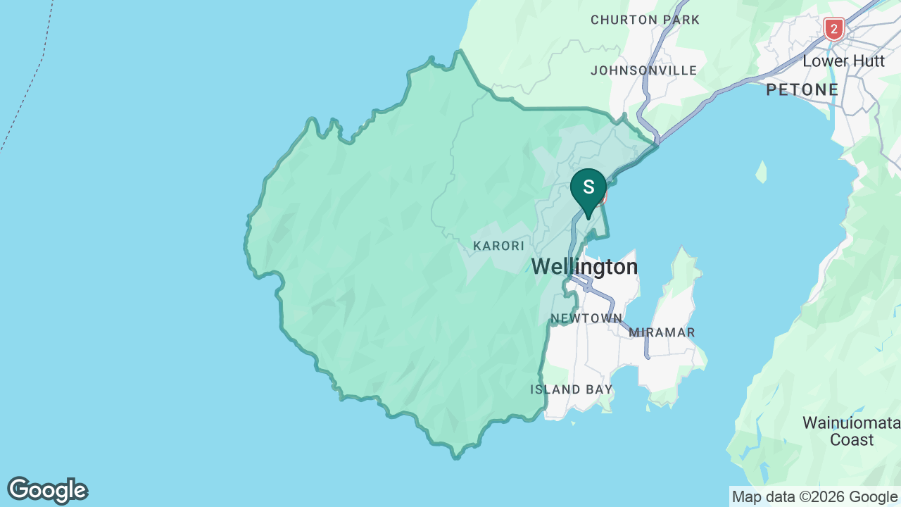 Wellington Girls' College static school zone map