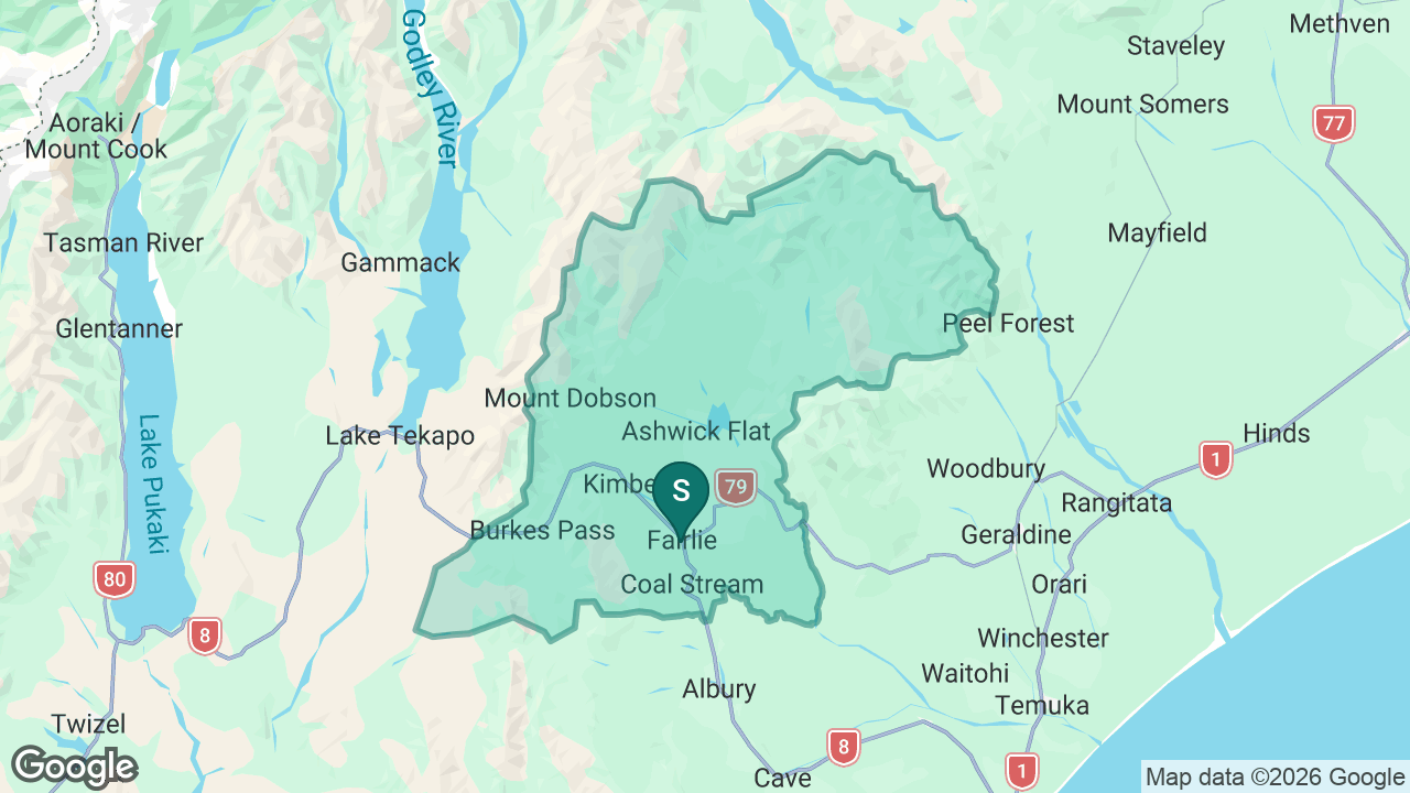 Fairlie School static school zone map