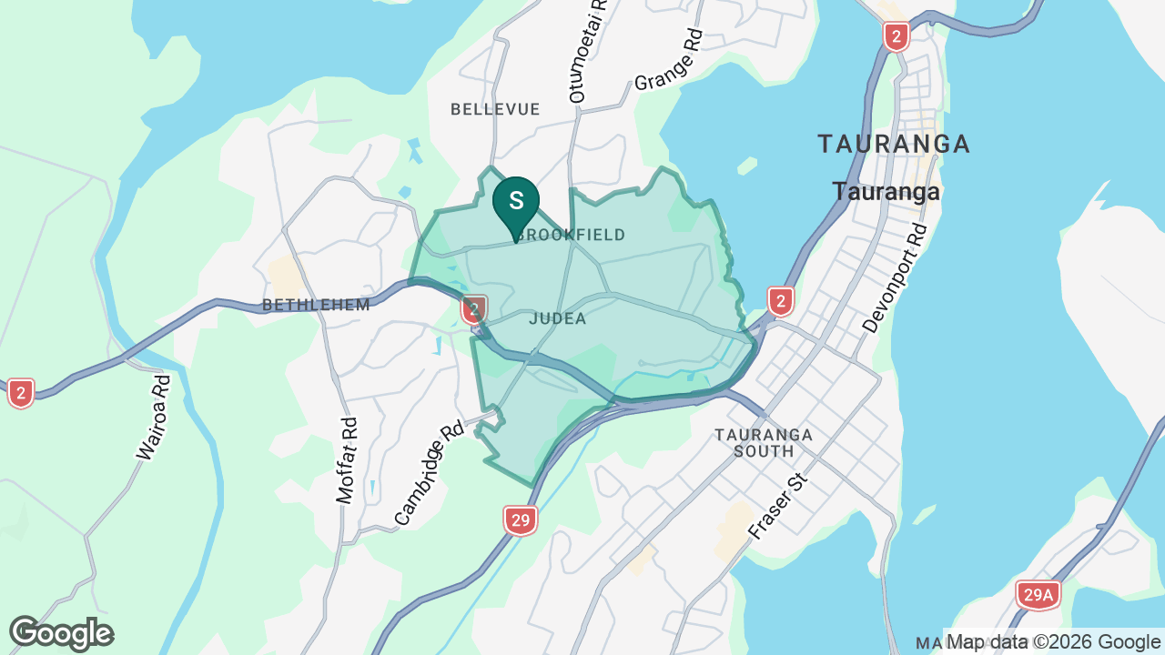 Te Kura o Manunui static school zone map